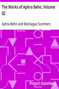The Works of Aphra Behn, Volume III — Aphra Behn cover