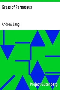 Grass of Parnassus — Andrew Lang cover