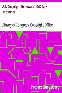 U.S. Copyright Renewals, 1960 July - December cover