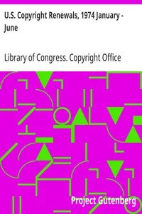 U.S. Copyright Renewals, 1974 January - June cover
