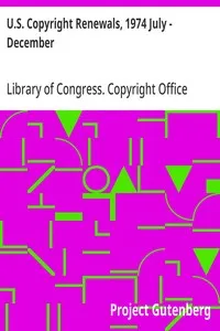 U.S. Copyright Renewals, 1974 July - December cover