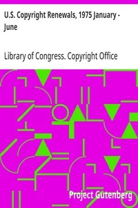 U.S. Copyright Renewals, 1975 January - June — Library of Congress. Copyright Office cover