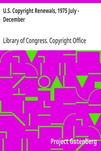 U.S. Copyright Renewals, 1975 July - December cover