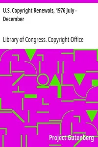 U.S. Copyright Renewals, 1976 July - December — Library of Congress. Copyright Office cover