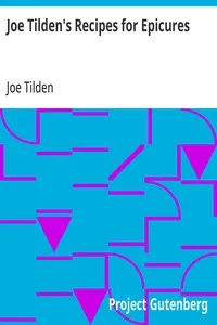 Joe Tilden's Recipes for Epicures — Joe Tilden cover