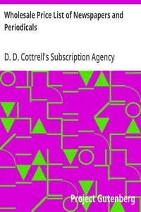 Wholesale Price List of Newspapers and Periodicals — D. D. Cottrell's Subscription Agency cover