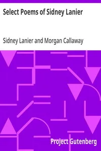 Select Poems of Sidney Lanier — Sidney Lanier cover