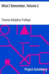 What I Remember, Volume 2 — Thomas Adolphus Trollope cover