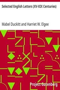 Selected English Letters (XV-XIX Centuries) cover