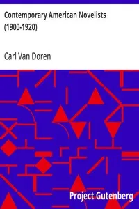 Contemporary American Novelists (1900-1920) cover