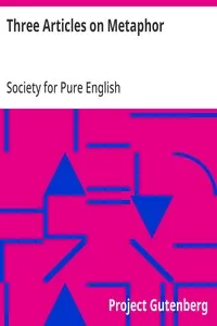 Three Articles on Metaphor cover