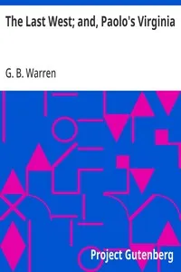 The Last West; and, Paolo's Virginia — G. B. Warren cover