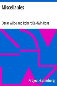 Miscellanies — Oscar Wilde cover