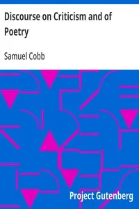 Discourse on Criticism and of Poetry: From Poems On Several Occasions (1707) — Samuel Cobb cover
