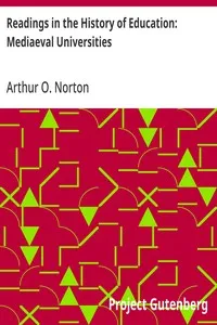 Readings in the History of Education: Mediaeval Universities — Arthur O. Norton cover