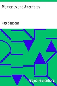 Memories and Anecdotes — Kate Sanborn cover