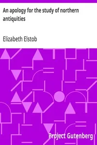 An apology for the study of northern antiquities — Elizabeth Elstob cover
