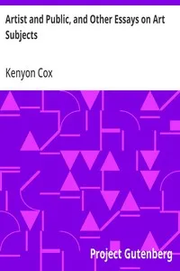 Artist and Public, and Other Essays on Art Subjects — Kenyon Cox cover