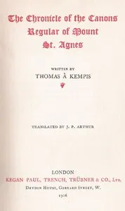 The Chronicle of the Canons Regular of Mount St. Agnes cover