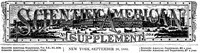 Scientific American Supplement, No. 508, September 26, 1885 — Various cover