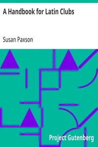 A Handbook for Latin Clubs — Susan Paxson cover