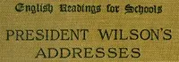 President Wilson's Addresses — Woodrow Wilson cover