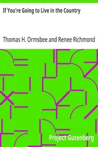If You're Going to Live in the Country — Thomas H. (Thomas Hamilton) Ormsbee cover