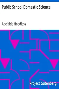 Public School Domestic Science — Adelaide Hoodless cover