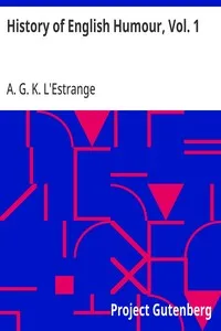 History of English Humour, Vol. 1: With an Introduction upon Ancient Humour cover