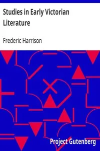 Studies in Early Victorian Literature — Frederic Harrison cover