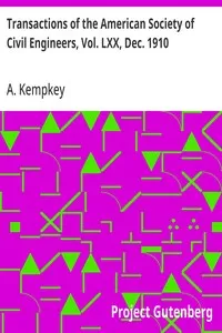 Transactions of the American Society of Civil Engineers, Vol. LXX, Dec. 1910: A Concrete Water Tower, Paper No. 1173 — A. Kempkey cover