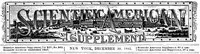 Scientific American Supplement, No. 365, December 30, 1882 — Various cover