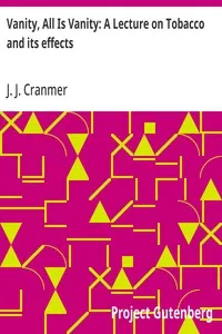Vanity, All Is Vanity: A Lecture on Tobacco and its effects — Anonymous cover