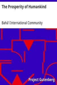 The Prosperity of Humankind — Bahá'í International Community cover