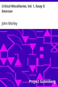 Critical Miscellanies, Vol. 1, Essay 5: Emerson cover