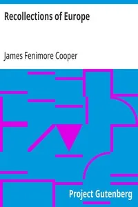 Recollections of Europe — James Fenimore Cooper cover