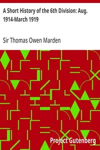 A Short History of the 6th Division: Aug. 1914-March 1919 — Anonymous cover