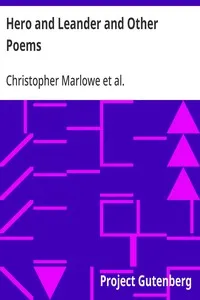 Hero and Leander and Other Poems cover