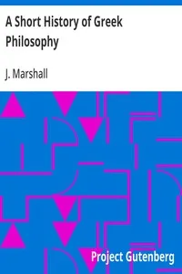 A Short History of Greek Philosophy cover