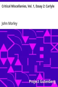Critical Miscellanies, Vol. 1, Essay 2: Carlyle cover