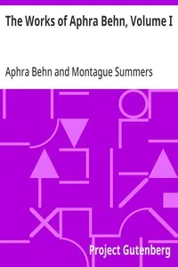 The Works of Aphra Behn, Volume I — Aphra Behn cover