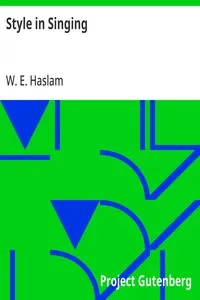 Style in Singing — W. E. Haslam cover