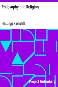 Philosophy and Religion: Six Lectures Delivered at Cambridge — Hastings Rashdall cover
