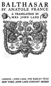 Balthasar and Other Works - 1909 cover