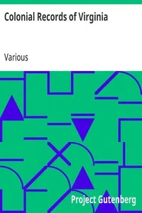 Colonial Records of Virginia — Various cover