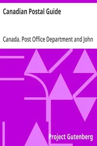 Canadian Postal Guide — Canada. Post Office Department cover