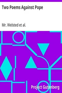 Two Poems Against Pope: One Epistle to Mr. A. Pope and the Blatant Beast — Anonymous cover