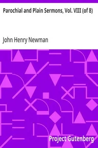 Parochial and Plain Sermons, Vol. VIII (of 8) cover