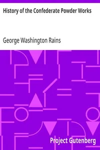 History of the Confederate Powder Works — George Washington Rains cover