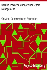 Ontario Teachers' Manuals: Household Management cover